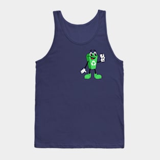 Recycling Can Cartoon Green Tank Top